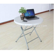 Mesa redonda plástica de pequeno porte, Mesa portátil dobrável para mesa de computador, Mesa de jantar branca barata, Mesa de desdobramento de balcão